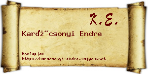 Karácsonyi Endre névjegykártya